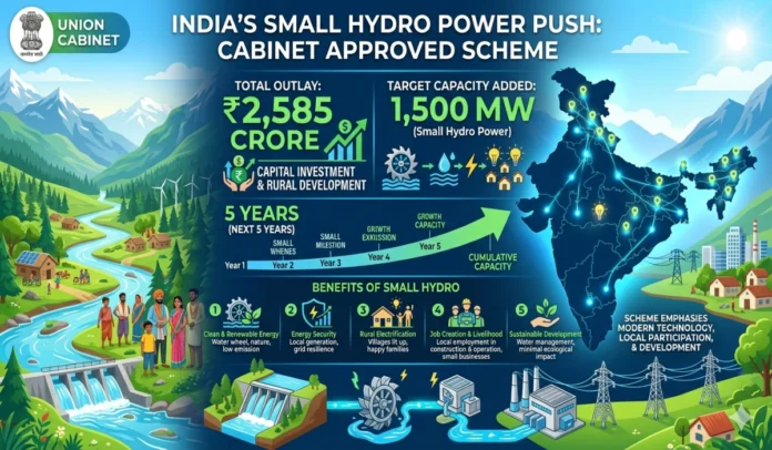 India Approves ₹2,585 Crore Small Hydro Power Scheme to Add 1,500 MW Capacity