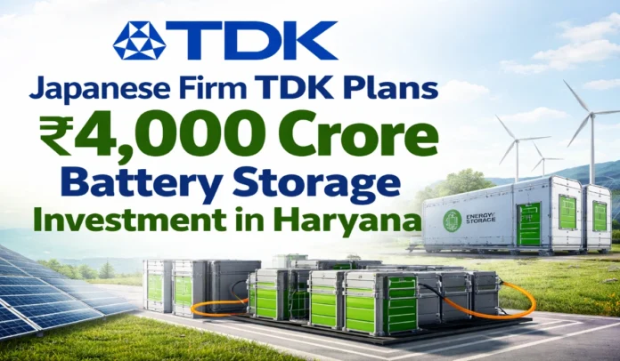 Japanese Firm TDK Plans ₹4,000 Crore Battery Storage Investment in Haryana